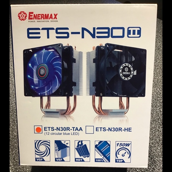 Enermax Other - NIB Enermax ETS-N30 II Compact Intel/AMD CPU Cooler With Blue LED Light